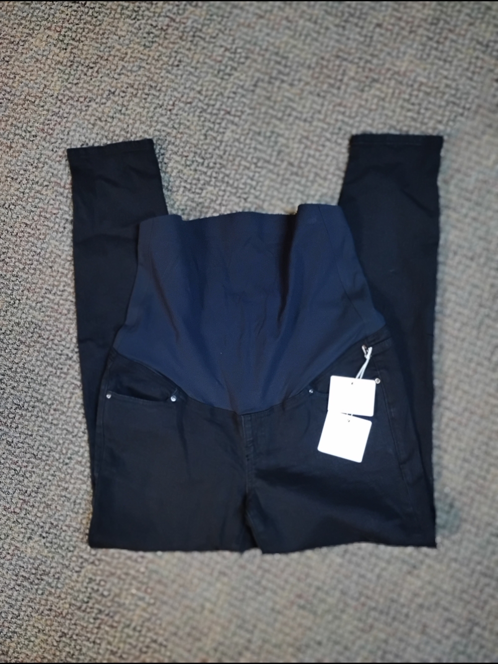 Ingrid & Isabel Black Maternity Jeans with Black Panel